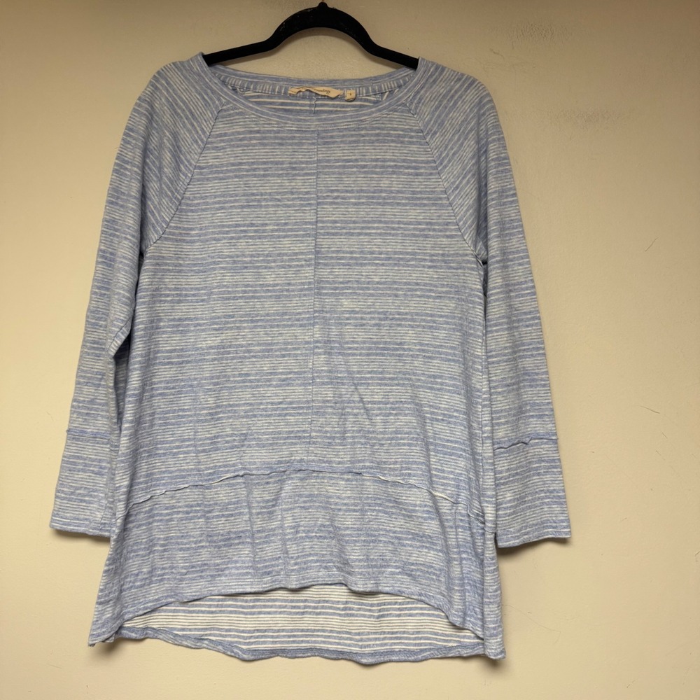Soft Surroundings Striped Tunic Women Small Blue‎ Excellent High-Low 2CG58